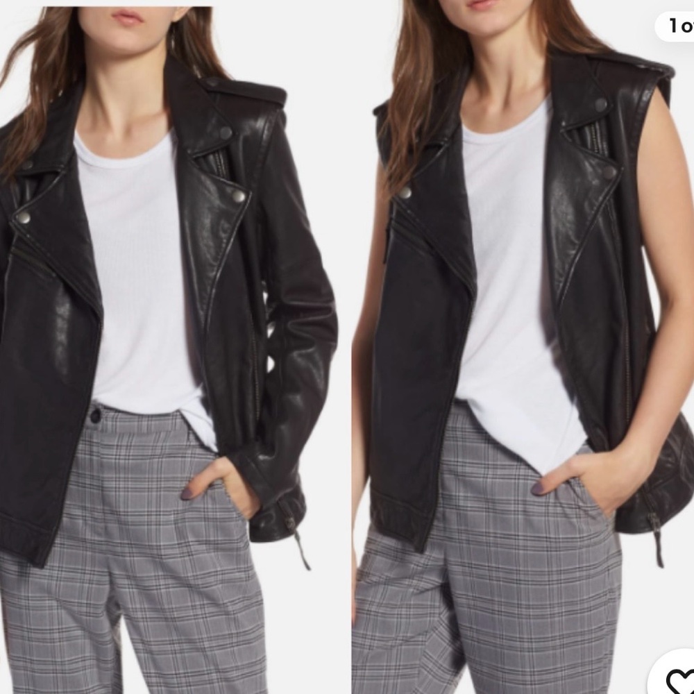 Treasure & Bond Versatile Black Leather Jacket
